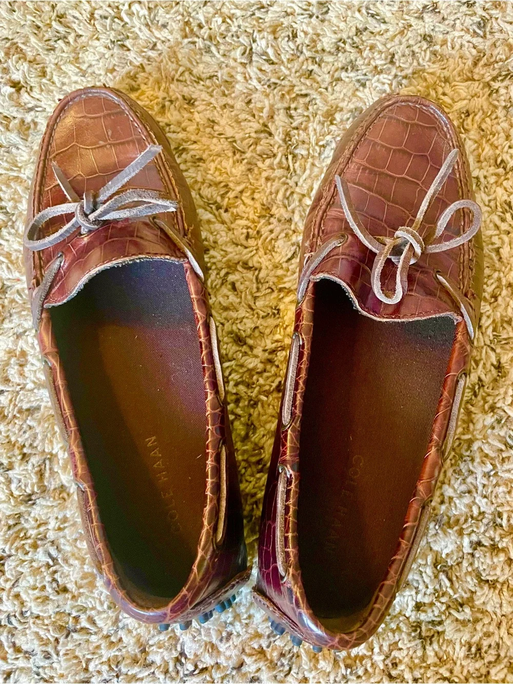 Cole Haan Men's Croc-Embossed Leather Loafers in Dark Brown